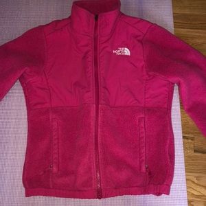 pink northface fleece